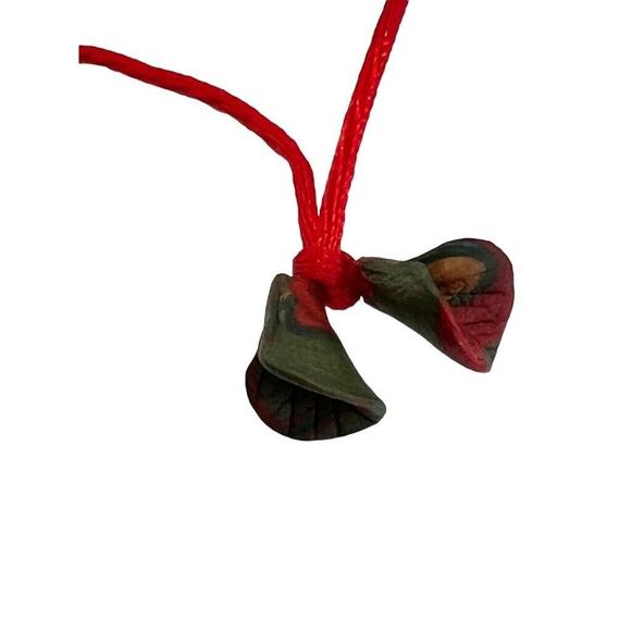 Handmade Polymer Clay Poinsettia Cord Necklace Adustable - Picture 6 of 6